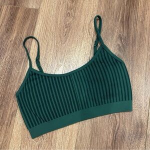 Aerie Green Striped Lightly Padded Bralette Large